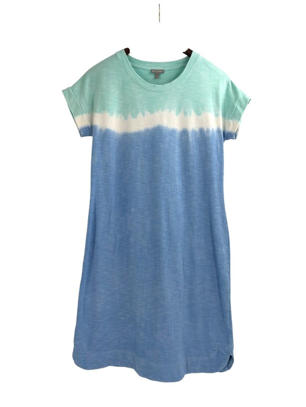 T By Talbots Womens Small Petite Dress Blue Tie-Dye Ombre Athletic Athleisure
